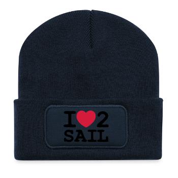 I LOVE 2 SAIL - 2 COLOUR - Recycelte Patch Beanie - French Navy - Vorne