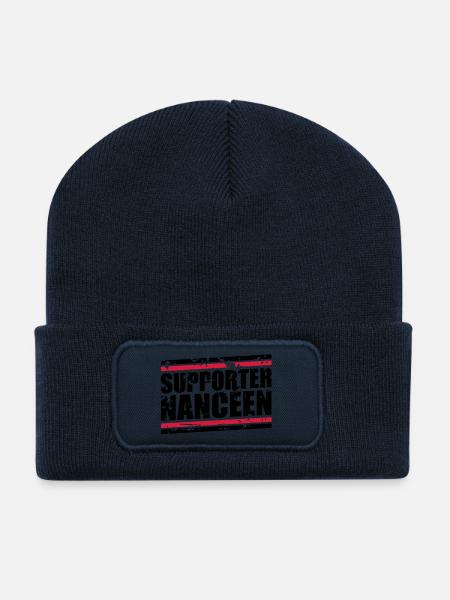 Supporter Nanceen vintage - Beanie recyclé à patch - bleu marine