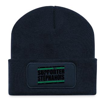 Supporter Stéphanois vintage - Beanie recyclé à patch - bleu marine - Devant
