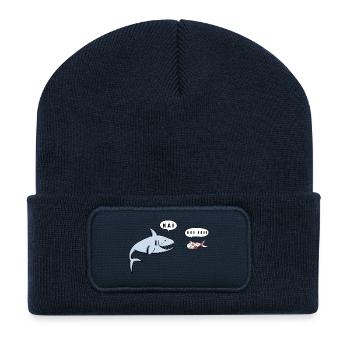 Hai Und Koi I Lustige Sprüche I Fische Geschenk - Recycelte Patch Beanie - French Navy - Vorne