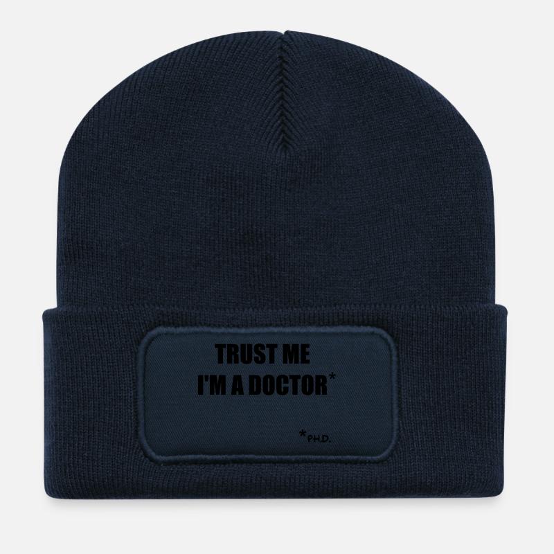 Trust me - Beanie recyclé à patch - bleu marine
