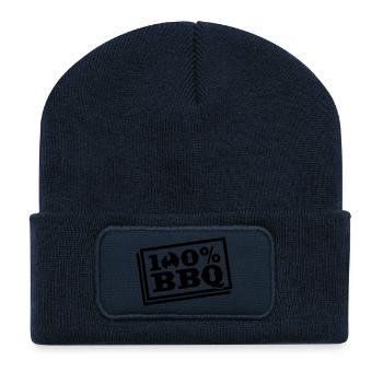 100_bbq_2_f1 - Recycelte Patch Beanie - French Navy - Vorne