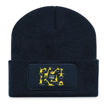 Yoga Giraffe - Recycelte Patch Beanie - French Navy - Vorne