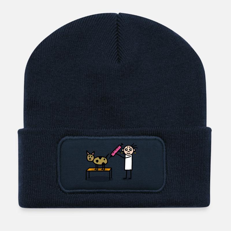 Tierärztin mit Hund - Recycelte Patch Beanie - French Navy
