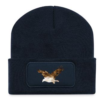 Geometric Eagle - Recycled Patch Beanie - french navy - Front