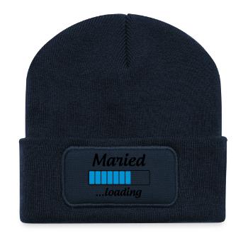 Maried ...loading - Wedding - Recycled Patch Beanie - french navy - Front