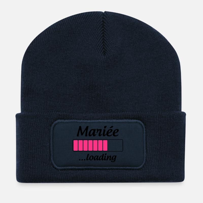 Mariée ...loading - Beanie recyclé à patch - bleu marine
