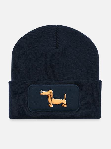 Damiana der Dackel - Recycelte Patch Beanie - French Navy