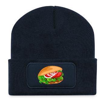 doener döner speise fast food - Recycelte Patch Beanie - French Navy - Vorne