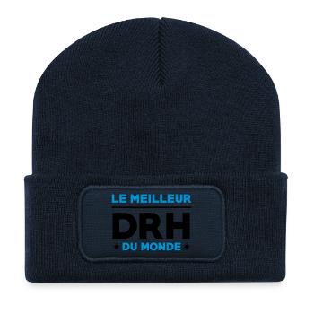 Directeur des Ressources Humaines / DRH Directrice - Beanie recyclé à patch - bleu marine - Devant