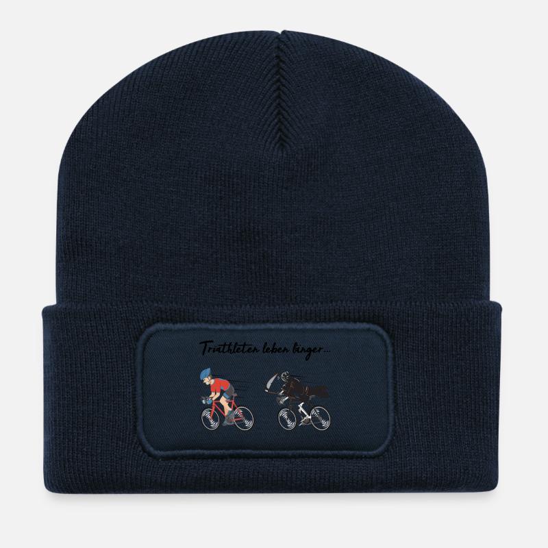 Triathlon - Triathleten leben länger! - Recycelte Patch Beanie - French Navy
