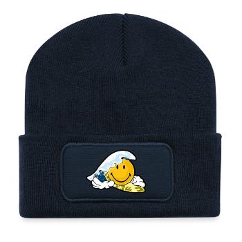 Smiley Surfing - Recycled Patch Beanie - french navy - Front