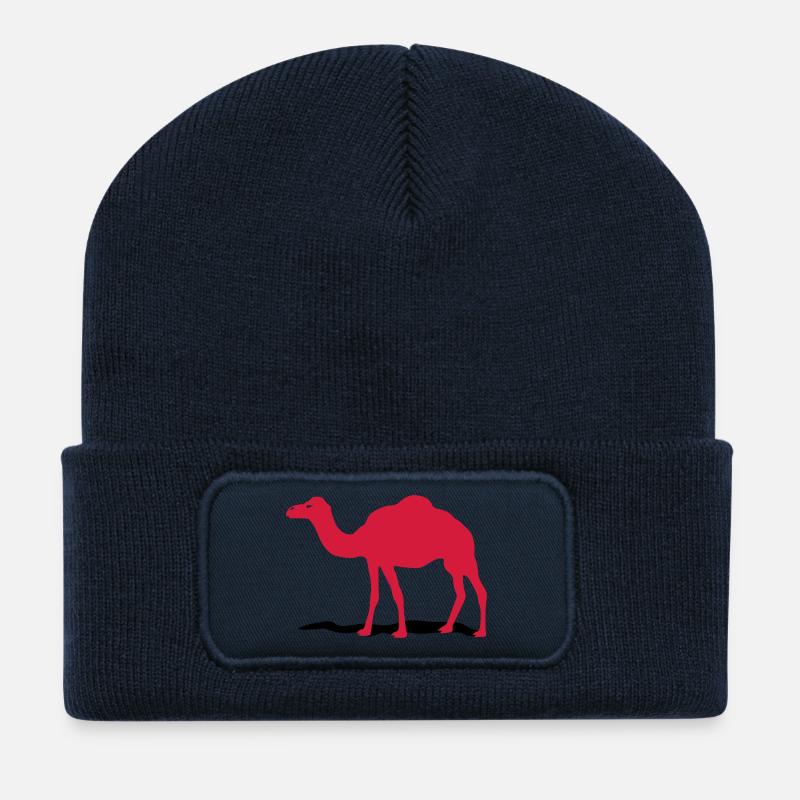 camel - Recycled Patch Beanie - french navy