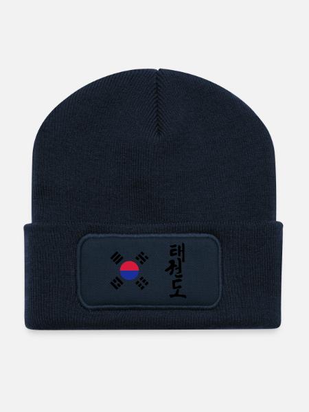 Taekwondo Taekwondoin Tae-Kwon-Do Tae Kwon Do - Beanie recyclé à patch - bleu marine