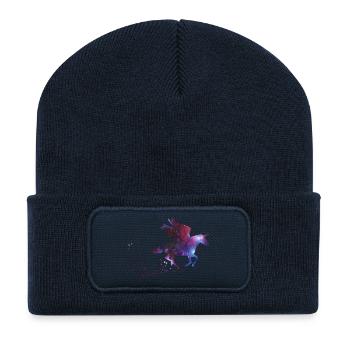 Unicorn Galaxy - Galaxie Einhorn - Beanie recyclé à patch - bleu marine - Devant