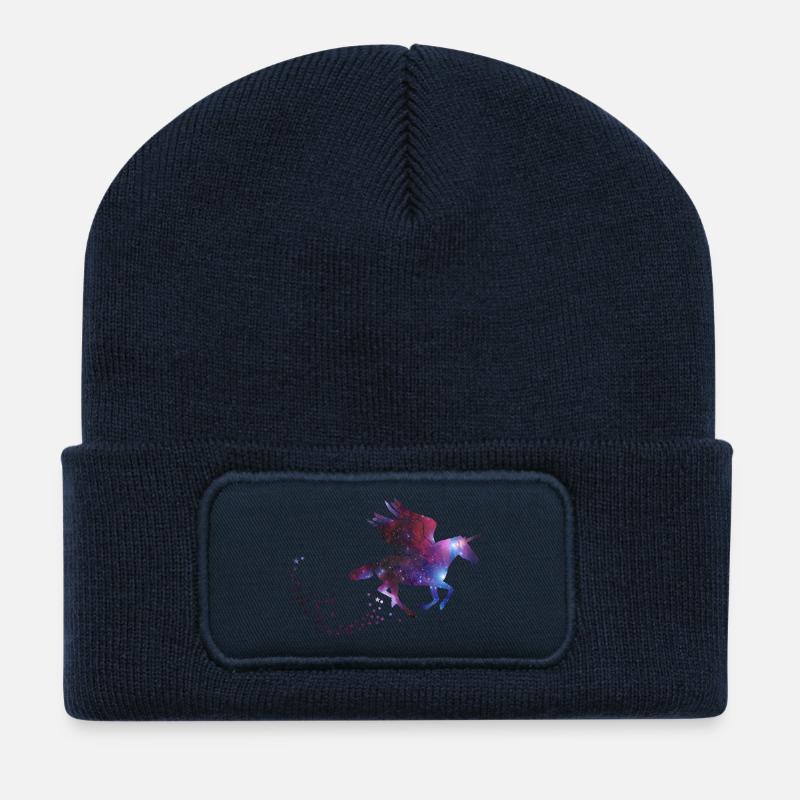 Unicorn Galaxy - Galaxie Einhorn - Recycelte Patch Beanie - French Navy