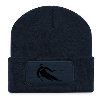 Winter - Skifahrer - Recycelte Patch Beanie - French Navy - Vorne