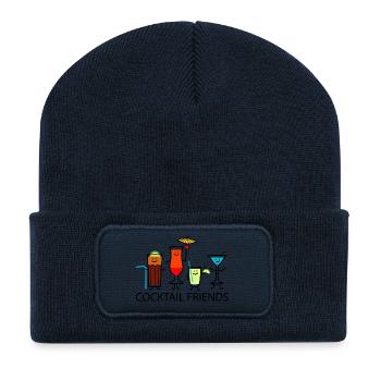 Cocktail Friends - Beanie recyclé à patch - bleu marine - Devant