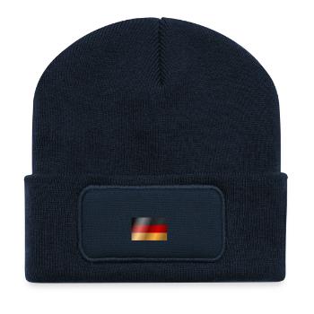  German Flag  - Recycled Patch Beanie - french navy - Front