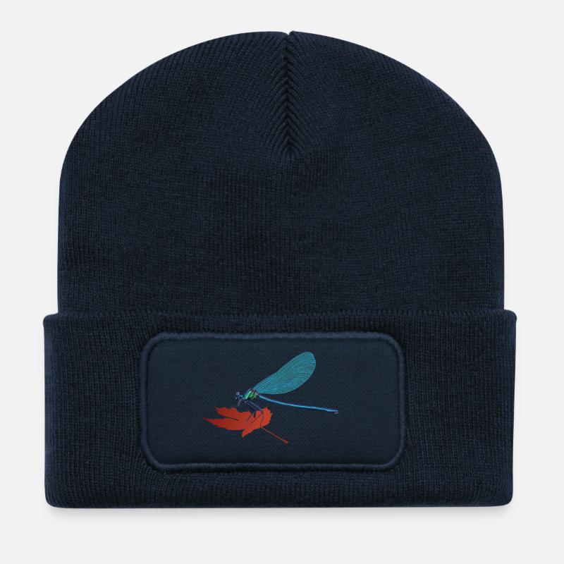 Lilli, die Libelle - Recycelte Patch Beanie - French Navy
