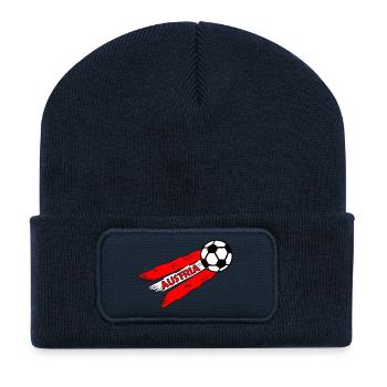 Football Fans Autriche - Beanie recyclé à patch - bleu marine - Devant