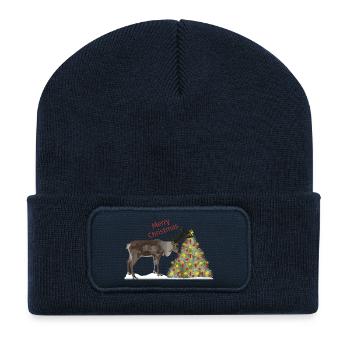 Happy Christmas, Rainer Reindeer! - Recycled Patch Beanie - french navy - Front
