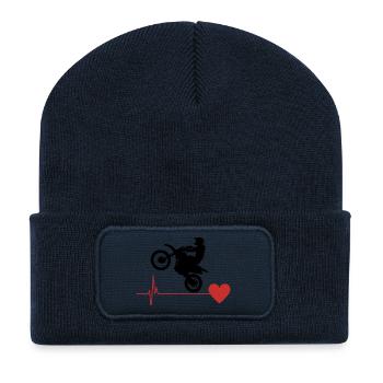 Motocross Passion - Beanie recyclé à patch - bleu marine - Devant