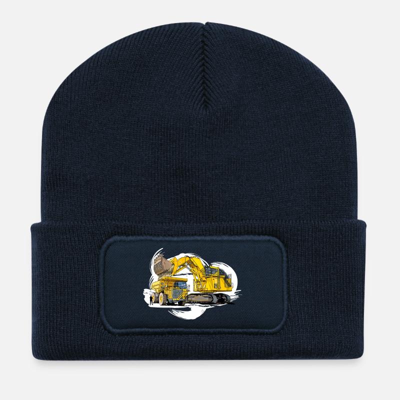 Mega Maschinen auf der Baustelle - Recycelte Patch Beanie - French Navy