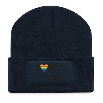 I Love My Moms - Recycled Patch Beanie - french navy - Front