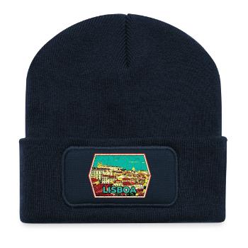 Lisbonne Portugal, belle ville - Beanie recyclé à patch - bleu marine - Devant