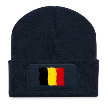 Belgium Belgian Flag Flag Gift - Recycled Patch Beanie - french navy - Front