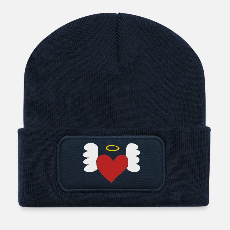 herz mit flügeln - Recycelte Patch Beanie - French Navy