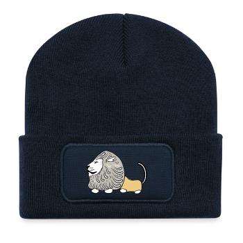 LION VECTER - Recycled Patch Beanie - french navy - Front