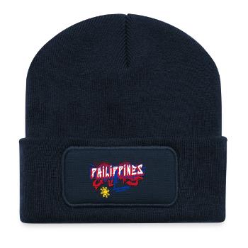 Philippines graffiti flag design - Recycled Patch Beanie - french navy - Front