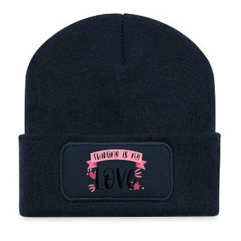 Twirling is my Love - Sportlerin Geschenk - Recycelte Patch Beanie - French Navy - Vorne
