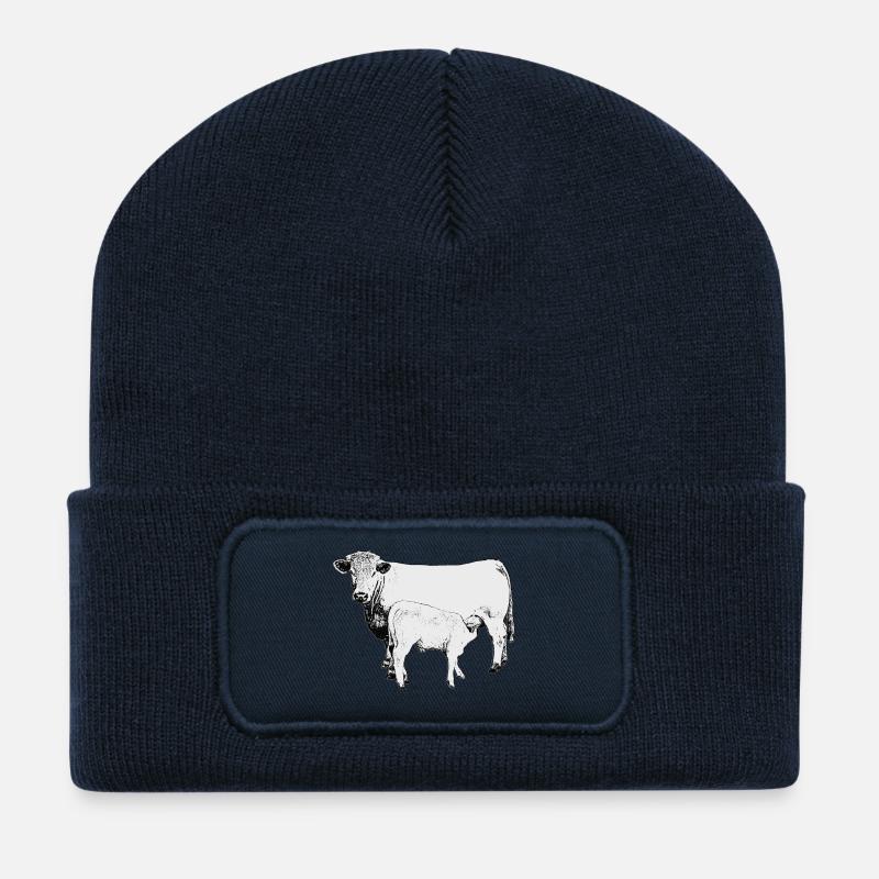 Bœuf charolais au veau - Beanie recyclé à patch - bleu marine