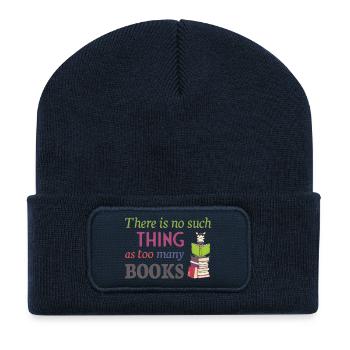 Lire Zebra, il n’y a pas trop de livres - Beanie recyclé à patch - bleu marine - Devant