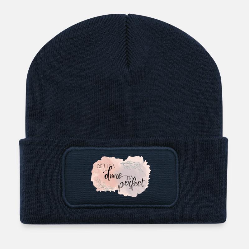 Better Done Than Perfect - Recycelte Patch Beanie - French Navy