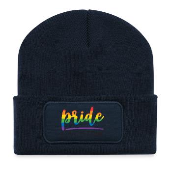 LGBTQ+ Pride. Love is Love. - Recycled Patch Beanie - french navy - Front