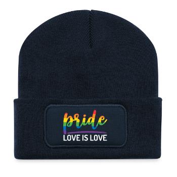 LGBTQ+ Pride. Love is Love. - Recycled Patch Beanie - french navy - Front