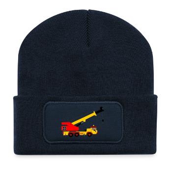 Crane truck color - Recycled Patch Beanie - french navy - Front