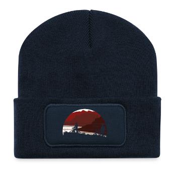 Sunset Riders Silhouette - Recycelte Patch Beanie - French Navy - Vorne