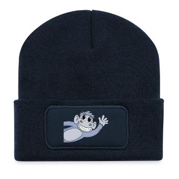 Affe Gruß Begrüßung - Recycelte Patch Beanie - French Navy - Vorne