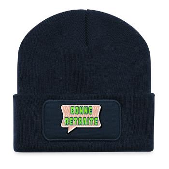 RETRAITE. BONNE RETRAITE. JOYEUSE RETRAITE - Beanie recyclé à patch - bleu marine - Devant