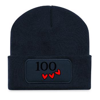 100. 100 JAHRE. 100-jähriges JUBILÄUM. GEBURTSTAG 100 - Recycelte Patch Beanie - French Navy - Vorne