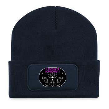 Line Art Face - UNCLEAR - Recycled Patch Beanie - french navy - Front