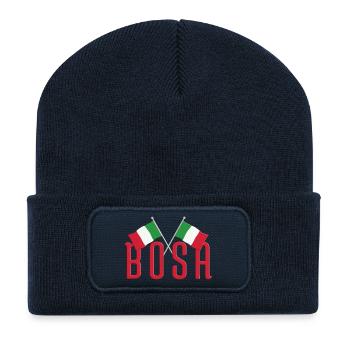 BOSA Italien Flaggen Design - Recycelte Patch Beanie - French Navy - Vorne