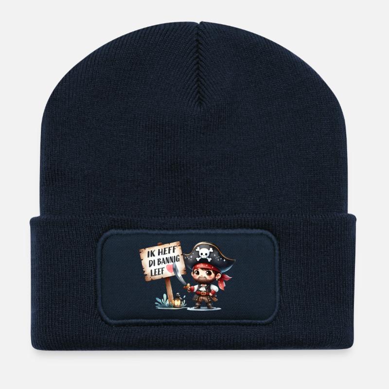 Ich liebe dich - Recycelte Patch Beanie - French Navy