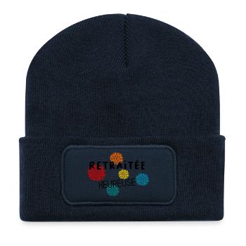 RETRAITE. RETRAITE. RETRAITEE. BONNE RETRAITE - Beanie recyclé à patch - bleu marine - Devant