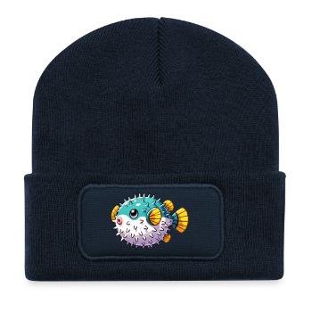 Kugelfisch - Recycelte Patch Beanie - French Navy - Vorne